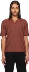 Rag & Bone Burgundy Harvey Jonny Collar Polo In Maroon