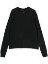 Rag & Bone Button-placket Long-sleeve T-shirt In Black