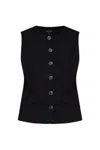Rag & Bone Irina Button Up Vest Black In Black