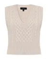 Rag & Bone Cable-knit V-neck Vest In Nude