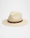 Rag & Bone Cabochon Gemstone Straw Fedora In Natural
