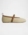 Rag & Bone Beige Spire Straw Mary Jane Ballerina Flats In Neutral