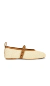 Rag & Bone Beige Spire Straw Mary Jane Ballerina Flats In Neutral