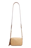 RAG & BONE CAMI STRAW & LEATHER CAMERA BAG