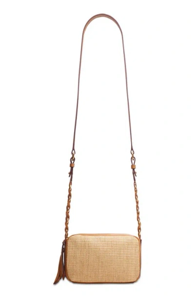 Rag & Bone Cami Straw & Leather Camera Bag In Natural