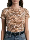 Rag & Bone Camo Baby Tee In Beige Multi In Multi