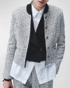 Rag & Bone Carmen Check Cotton Blend Tweed Jacket In Blackwhite