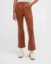 RAG & BONE CASEY FAUX LEATHER FLARE PANTS IN PUTTY BROWN