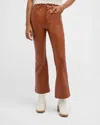 Rag & Bone Casey Faux Leather Flare Pants In Putty Brown In Brown