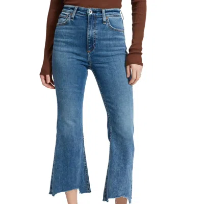 Rag & Bone Casey High Rise Ankle Flare Jeans In Pebbles In Blue
