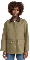 Rag & Bone Khaki Cassidy Cotton Jacket In Army