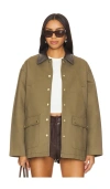 Rag & Bone Khaki Cassidy Cotton Jacket In Army