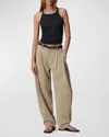 Rag & Bone Cecily Italian Suiting Pants In Tan Multi