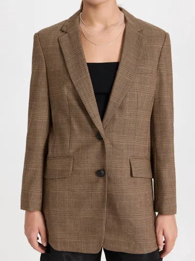 Rag & Bone Charles Boyfriend Blazer In Beige Plaid In Multi