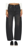 Rag & Bone Charlie High-rise Barrel Jeans In Black