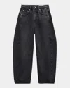 Rag & Bone Charlie High-rise Barrel Jeans In Blackstn