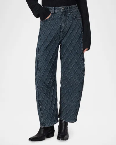 Rag & Bone Charlie Quilted High-rise Barrel Jeans In Karina Quilted