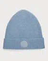 Rag & Bone Charlie Appliquéd Ribbed Wool-blend Beanie In Light Blue