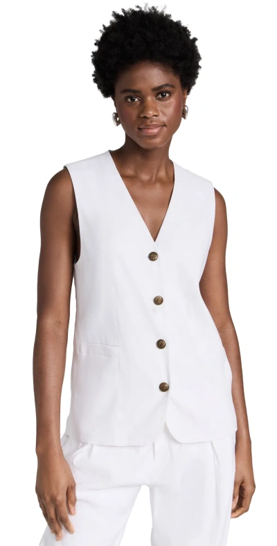 Rag & Bone Charlotte Linen Waistcoat White In 白色