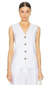 Rag & Bone Charlotte Linen Suiting Vest In 白色