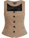 Rag & Bone Womens Camelpld Mariana Square-neck Wool-blend Waistcoat In Brown