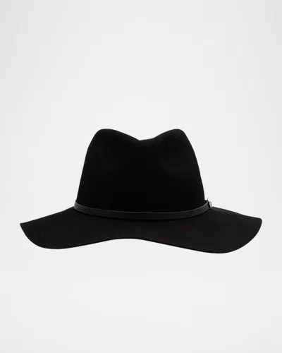 Rag & Bone City Felt Wide Brim Fedora In Blk