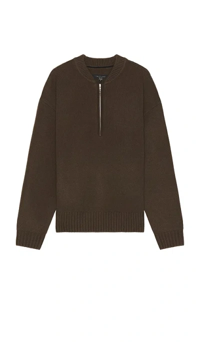RAG & BONE CLARKSON MIXED MEDIA QUARTER ZIP SWEATER