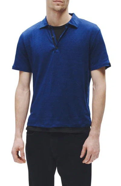 Rag & Bone Classic Fit Solid Slub Jersey Polo In Sal