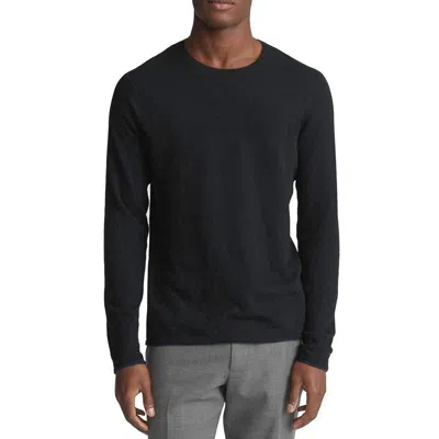 Rag & Bone Classic Fit Tripp Crew Neck Cotton Wool Sweater In Black