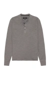 Rag & Bone Cotton-jersey Henley T-shirt In 深灰色