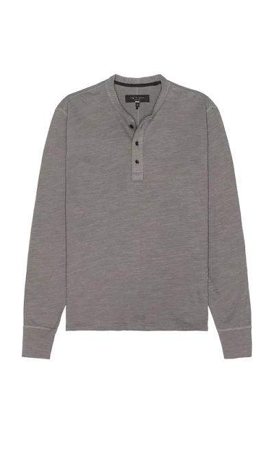 Rag & Bone Cotton-jersey Henley T-shirt In Dark Grey
