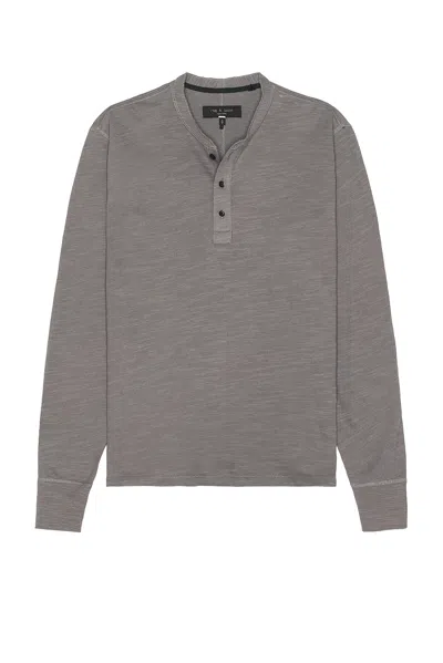 Rag & Bone Cotton-jersey Henley T-shirt In Dark Grey