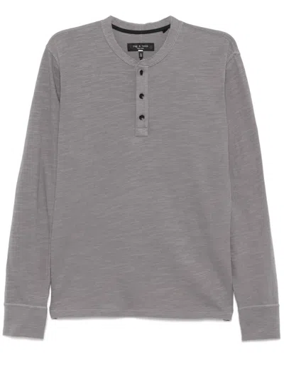 Rag & Bone Cotton-jersey Henley T-shirt In Dark Grey