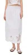 Rag & Bone Clem Lace Midi Skirt In White