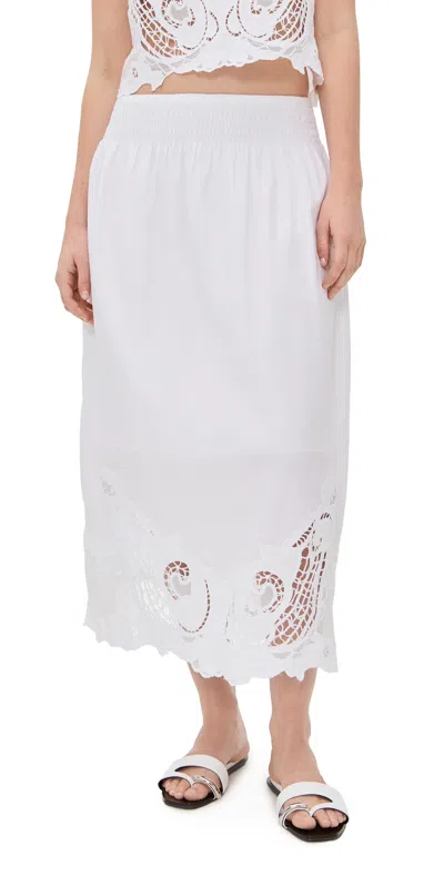 Rag & Bone White Clem Lace Midi Skirt