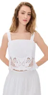 Rag & Bone White Clem Lace-trim Poplin Tank Top In White