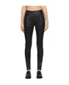 Rag & Bone Coated Stretch Denim Trousers In Black