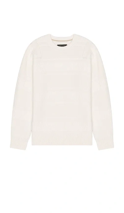 Rag & Bone Colton Wool Crew Neck Sweater In 象牙白