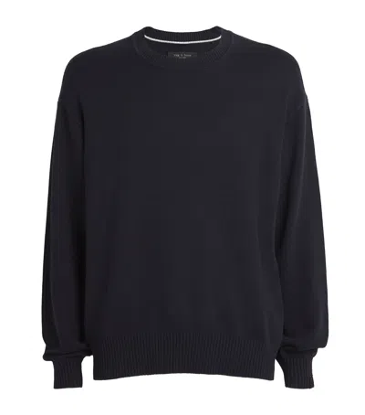 Rag & Bone Contrast-stitch Sweater In Navy