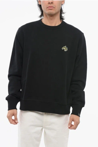 Rag & Bone Crew Neck Brushed Cotton Sweatshirt With Patch