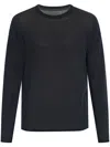 Rag & Bone Classic Fit Tripp Crew Neck Cotton Wool Sweater In Black In Blau