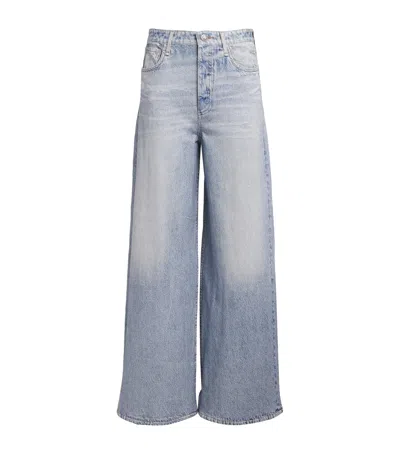 Rag & Bone Cropped Miramar Sofie Wide-leg Jeans In Blue