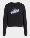 Rag & Bone Cropped Vintage New York Sweatshirt In Blackmult
