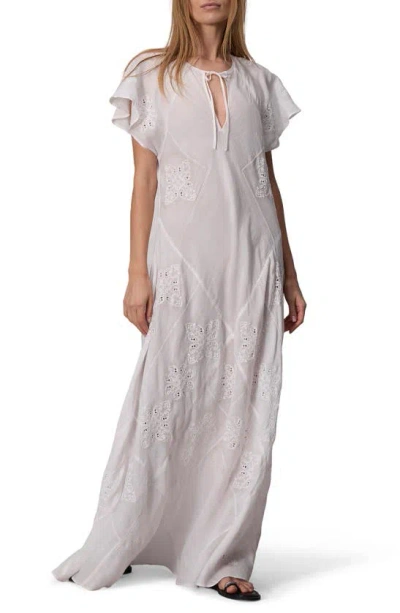Rag & Bone Delancey Embroidered Maxi Dress In White