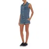 Rag & Bone Denim Collared Romper In Blue In Blue