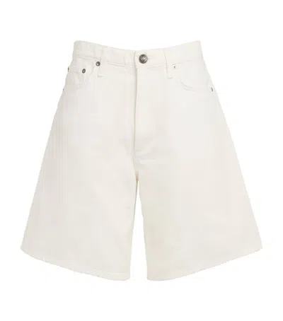 Rag & Bone Denim Mckenna Longline Shorts In White