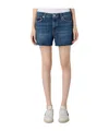 Rag & Bone Denim Shorts With Belt Loops In Blue