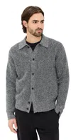 Rag & Bone Dexter Marled Cotton-blend Cardigan In Blackmult