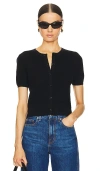 Rag & Bone Dina Short-sleeve Cardigan In 黑色