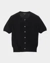Rag & Bone Dina Short-sleeve Cardigan In Black